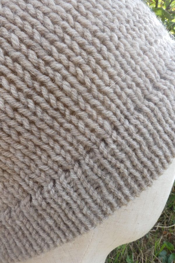 knitted shetland wool hat detail