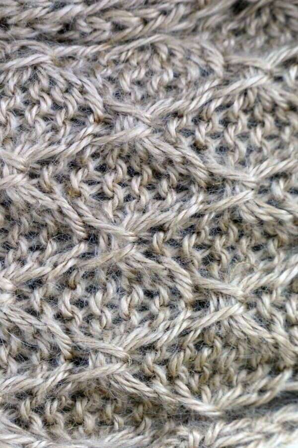 cappuccino colour alpaca knitted cowl detail