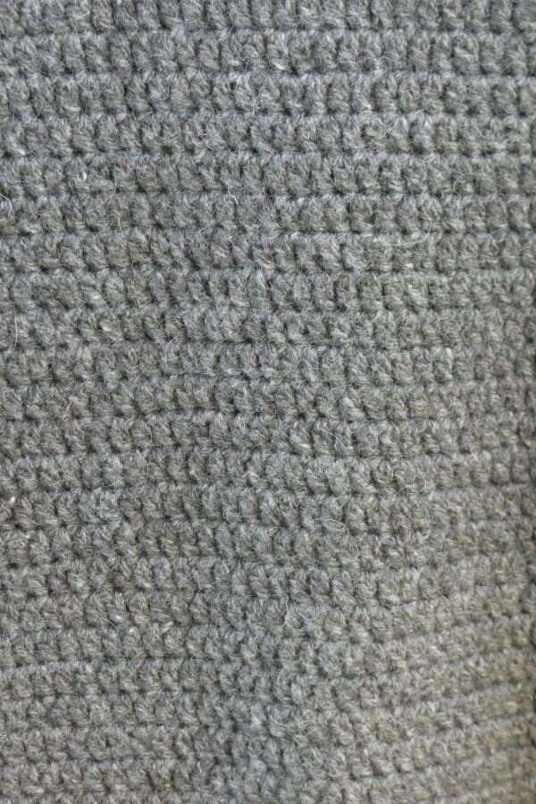 dark grey shetland wool jumper detail