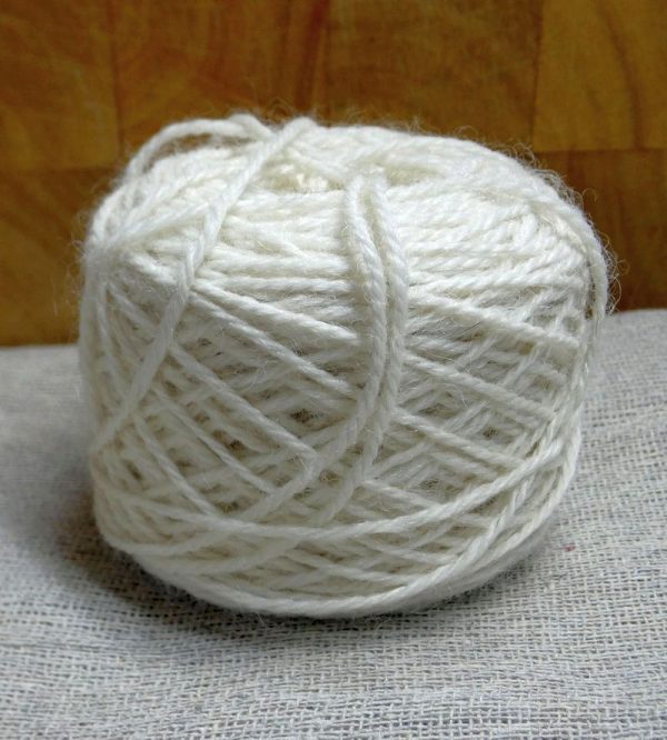white alpaca yarn in ball
