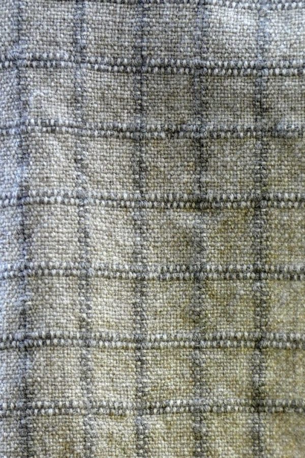 shetland wool scarf with check pattern close up