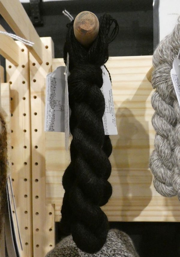 black alpaca yarn skein
