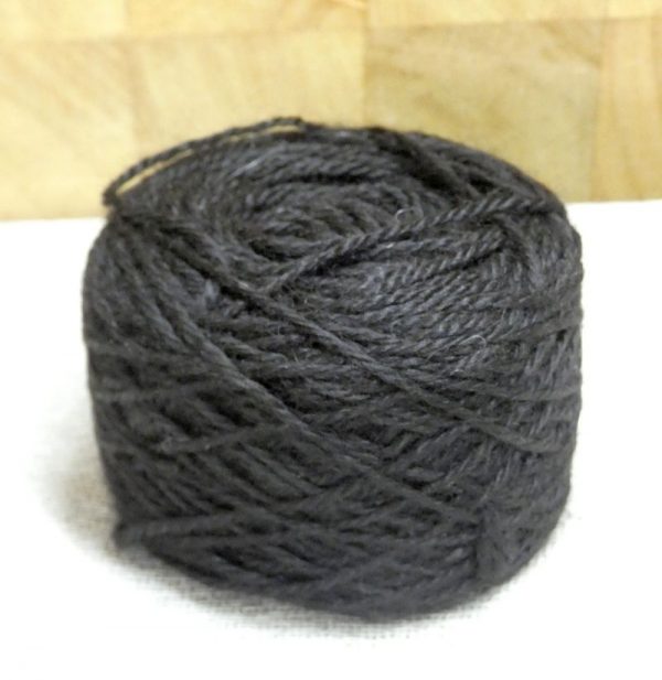 black alpaca yarn in a ball