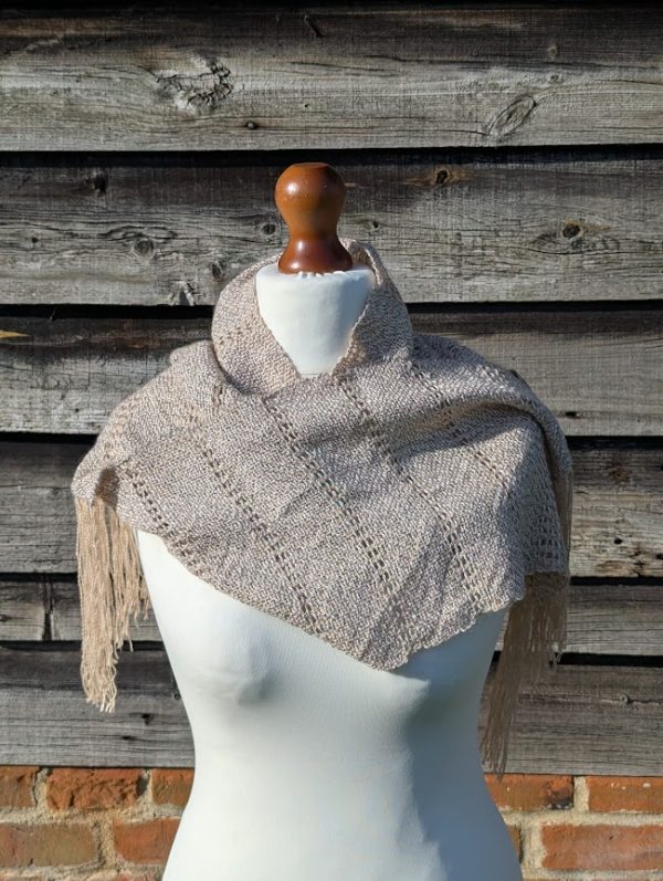 leno lace woven scarf in alpaca yarn