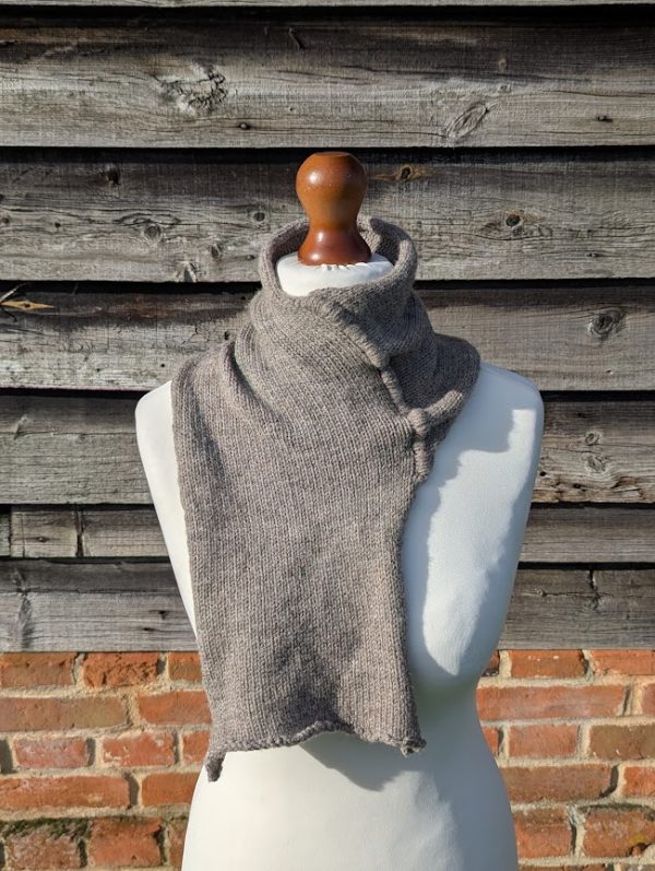 mid grey snood scarf in shetland wool