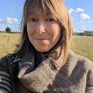 Dark brown and cream suri alpaca scarf