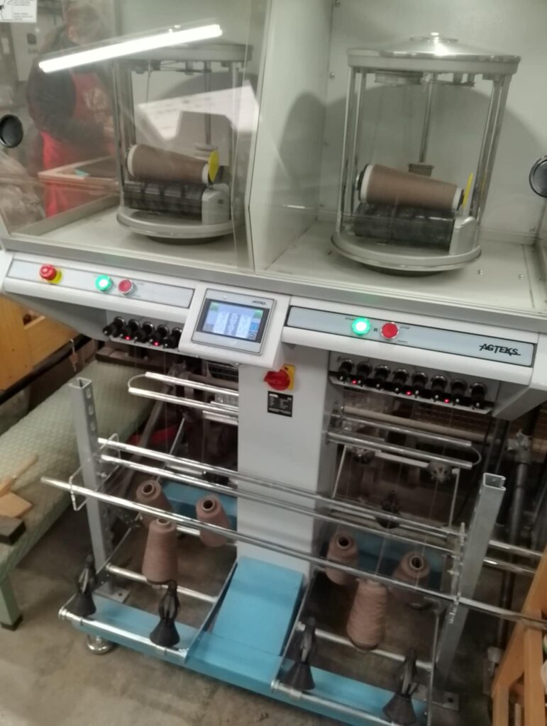 alpaca yarn plying onto cones